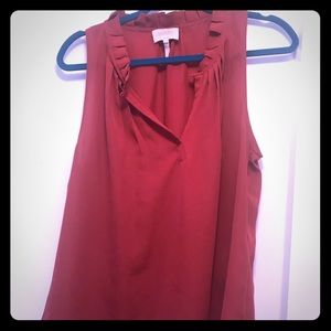 Sleeveless silk v-neck dressy blouse